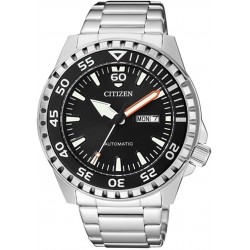 Orologio da uomo da uomo Citizen. Orologio meccanico con ricarica automatica. Cassa in acciaio con ghiera girevole. Resistenza