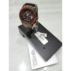 Orologio uomo VAGARY chrono in acciaio nero e ghiera arancione mod.IA8-245-51