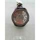 Orologio donna GUESS cinturino in pelle grigia cassa in acciaio nero con strass fondo trasparente mod.W13096L2