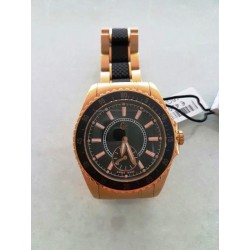 Orologio unisex GUESS COLLECTION cinturino in acciaio rosè e nero cassa rotonda swiss made mod.I47001L1