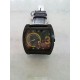 Orologio uomo GUESS cinturino in pelle nera cassa in acciaio nero rettangolare con doppia ora mod.85521G1