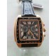 Orologio uomo GUESS COLLECTION chrono cinturino in pelle nero cassa quadrata in acciaio rosè swiss made mod.I39500G1