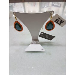Orecchini SIKE' in argento con cristalli swarosky Royal-green e zirconi mod.SW028-17OR