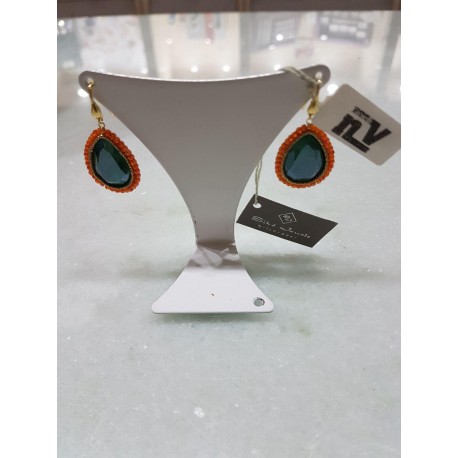 Orecchini SIKE' in argento con cristalli swarosky Royal-green e zirconi mod.SW028-17OR